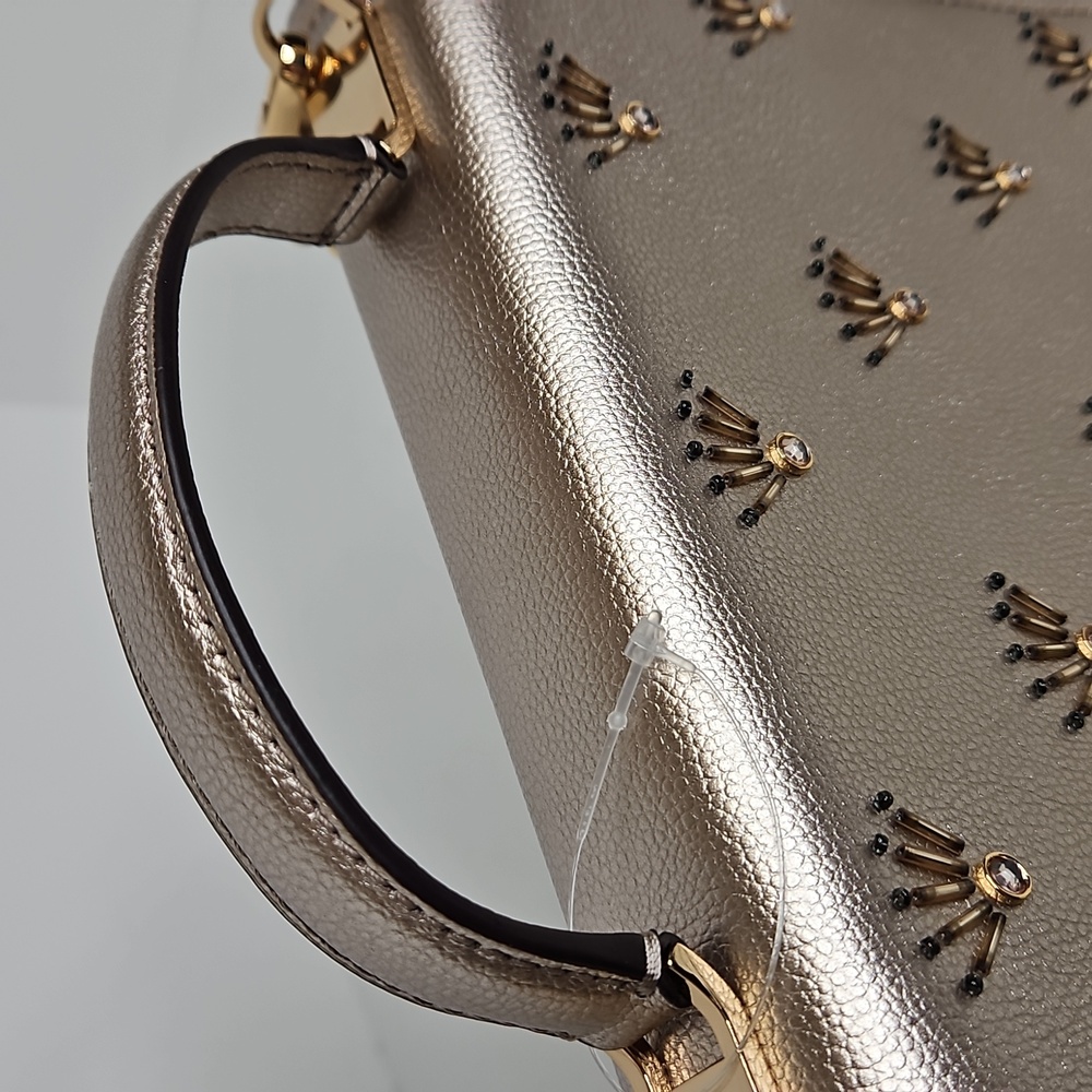 Kate Spade Patterson Drive Embellished Maisie Metallic Blush Crossbody Bag - Picture 10 of 11